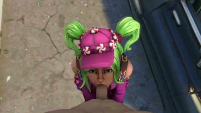 FortNite Zoey сосет большой член и делает минет