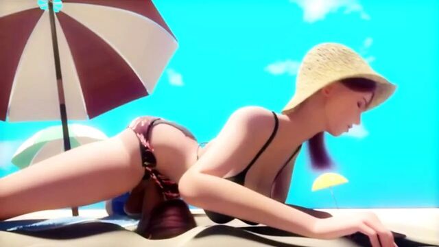 Горячий минет по футанари на пляже