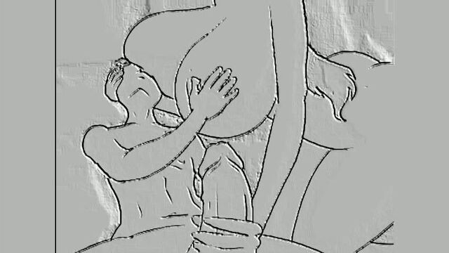 Зрелая мама и ее паренек кончают в ее рот, анимация