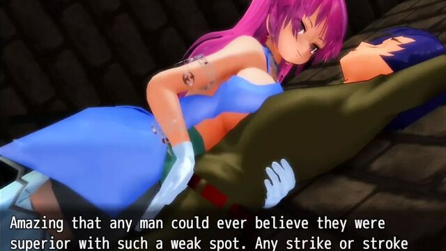 Девушка бьет королеву-героя Eiruferu