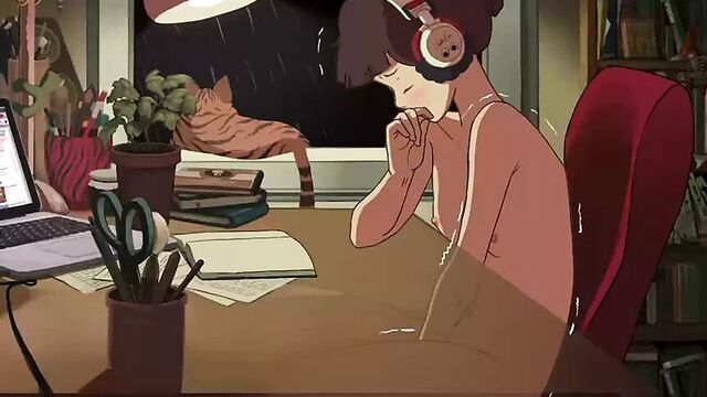 Девушка Lofi мастурбирует