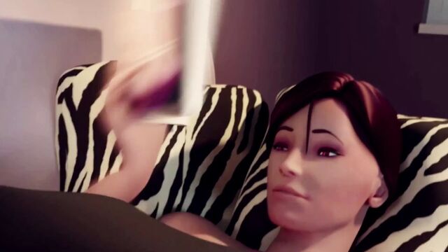 Futanari Laurene получает эрекцию (анимация со звуком)