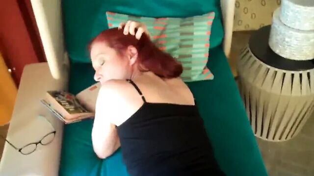 Step Moms unaware footjob