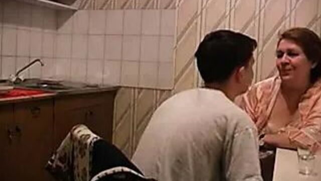 Old russian granny and nephew have sex