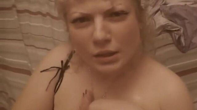 Hot chubby blonde mom titfucks step son (with voice-over)