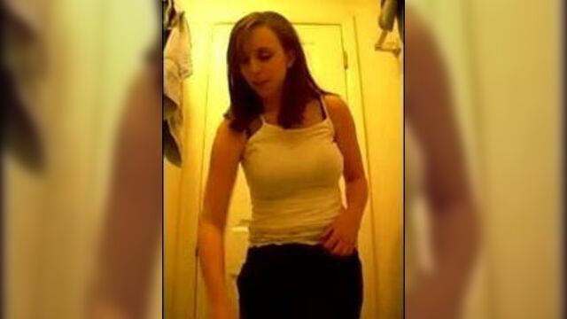 Cute girl records herself trying on bikinis for boyfriend