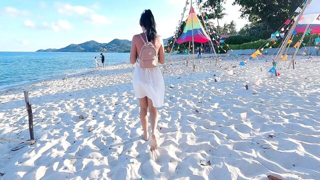 Squirting on PUBLIC BEACH and Dripping Anal Creampie ! Day with my Step Sister & FREUTOY