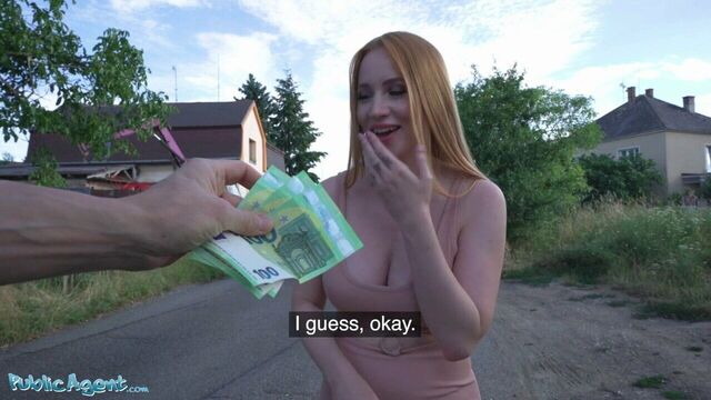 Публичный агент - рыжую Kiara Lord с большими сиськами трахнули