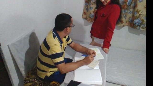 Turning my Indian brother-in-law on at work, he gives me a good blowjob and penetrates my juicy tight pussy