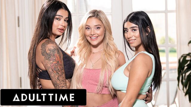 Big Ass Lesbian Babes Hook Up In The Yoga Studio!