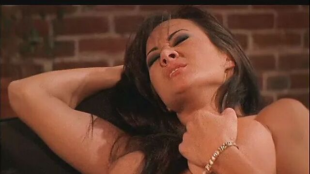 Superior Asian busty slut gets dick deep inside from behind against the brick wall