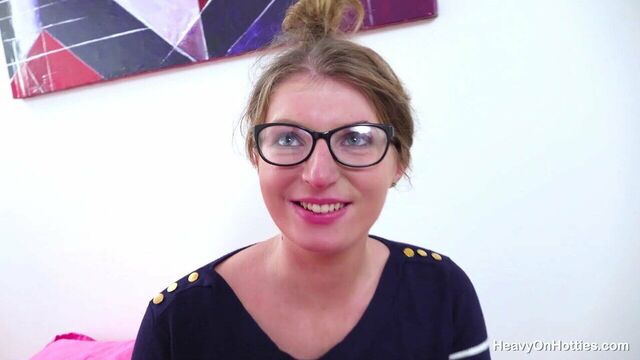 French Cutie Takes Huge Facial On Her Glasses