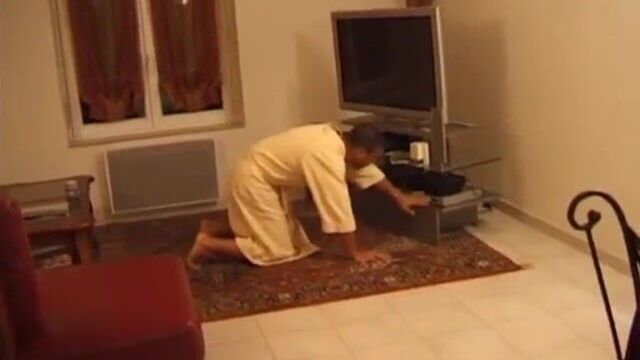 Very slut blond French mature fucked by a young metis