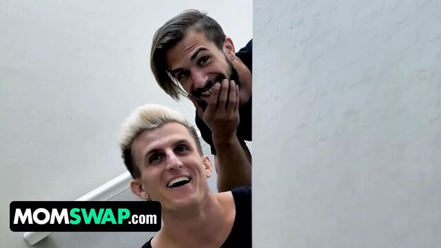 MomSwap - Hot Cougars April Storm And Nickey Huntsman Gets A Special Massage Treat From Lucky Studs