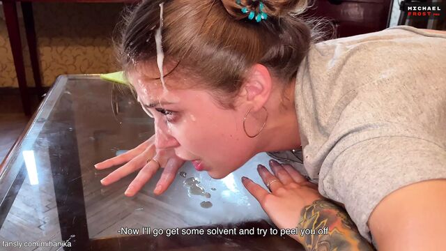 Sis got glued and asks her to peel it off - Family Fantasies