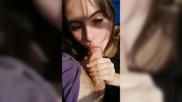 Минет большим колесом в парке развлечений