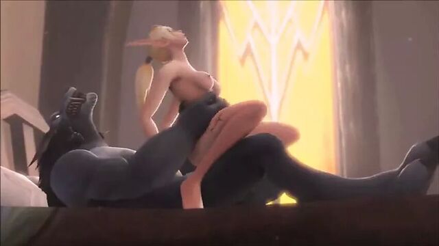 Эльф занимается сексом со своим бойфрендом-оборотнем