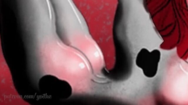 Фурри трясёт сиськами перед гигантом пока тот дрочит YOITHE