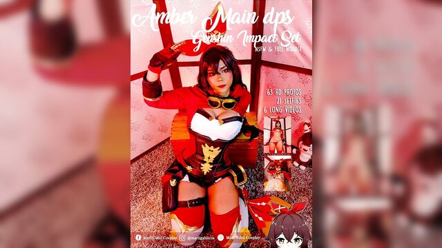 Amber занимается косплеем Genshin G учителем