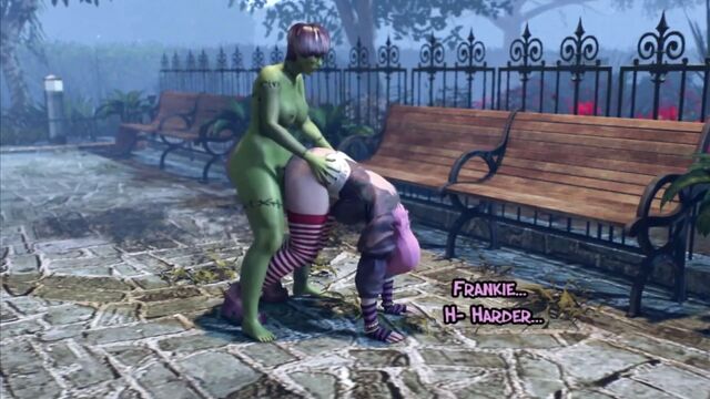 3D анимация фута - транс-зомби трахает девушку