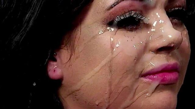 Массивная реакция камшота на лицо 4