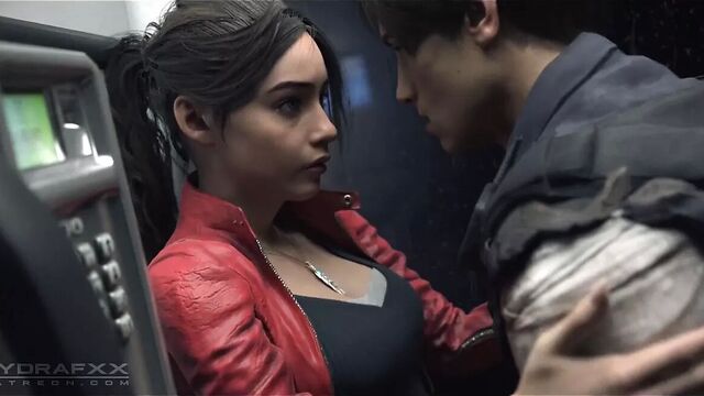 Claire Redfield трахается в телефонной будке