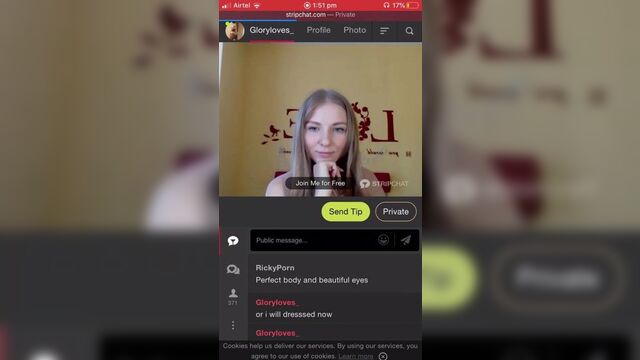 GloryLoves мастурбация с бесплатными сиськами, стоны обнаженными