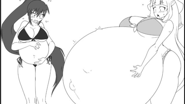 Prggo пляжный всплеск - комикс о расширении хентайской борьбы перед беременностью