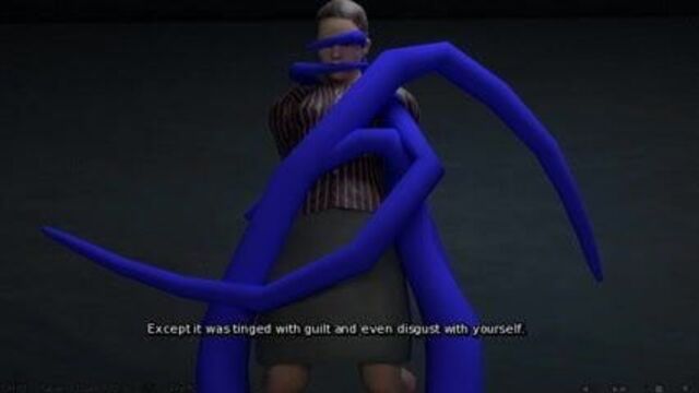 Чужеродная слизь в обмен на тело - дрочка ногами под столом