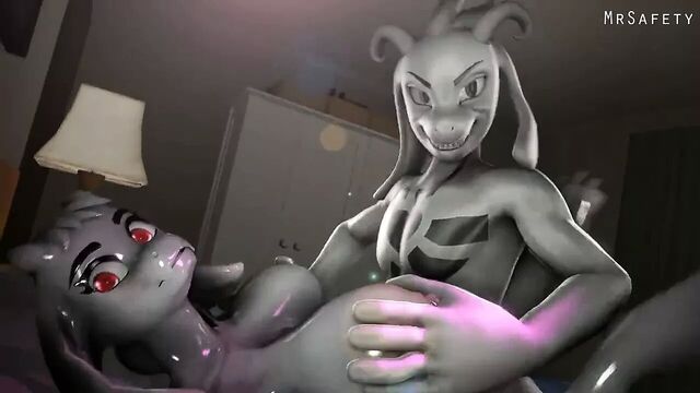 Undertale корова занимается хардкорным мультяшным сексом